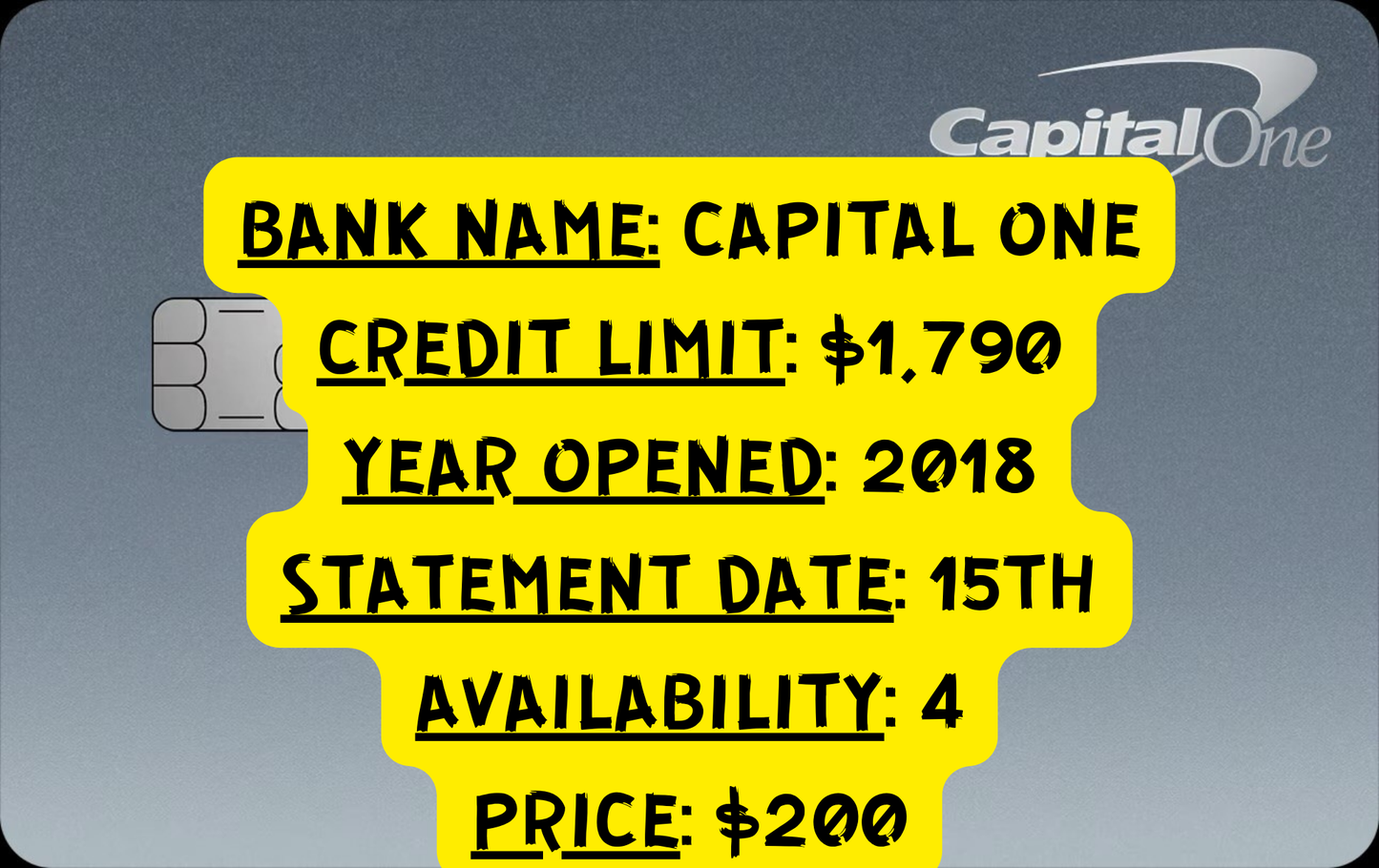 Authorized User Credit Boost – Capital One (2018, $1,790 Limit)