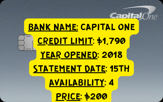 Authorized User Credit Boost – Capital One (2018, $1,790 Limit)