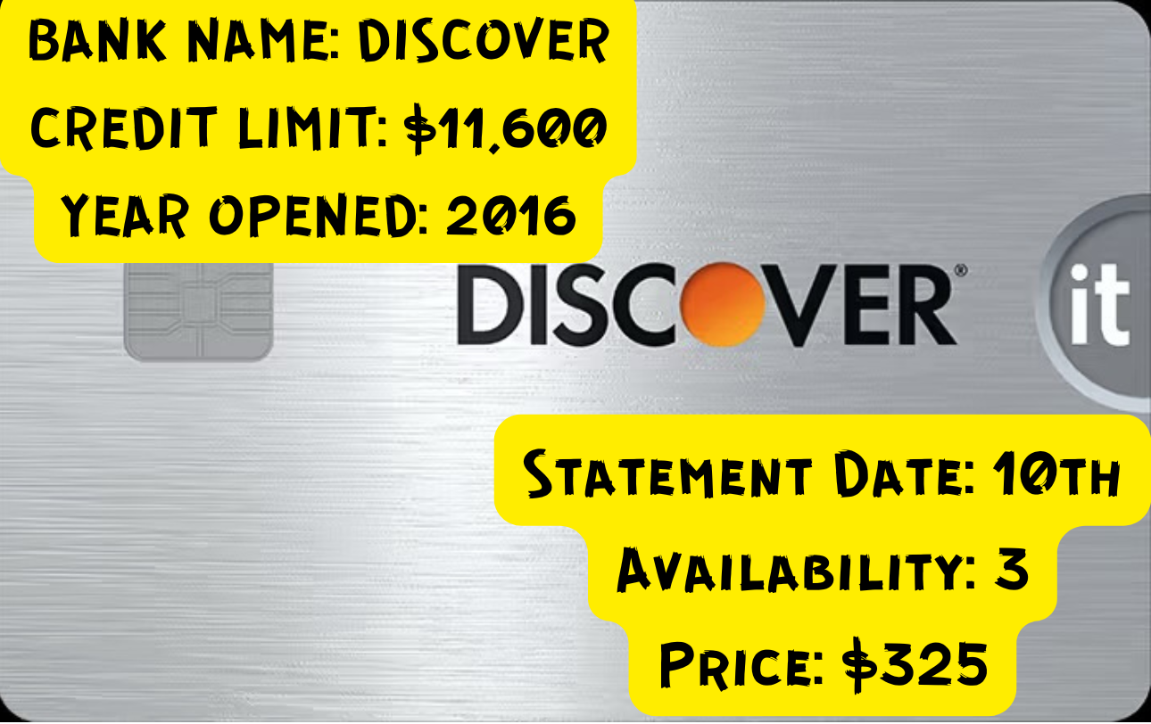 Authorized User Credit Boost – Discover Bank (2016, $11,600 Limit)