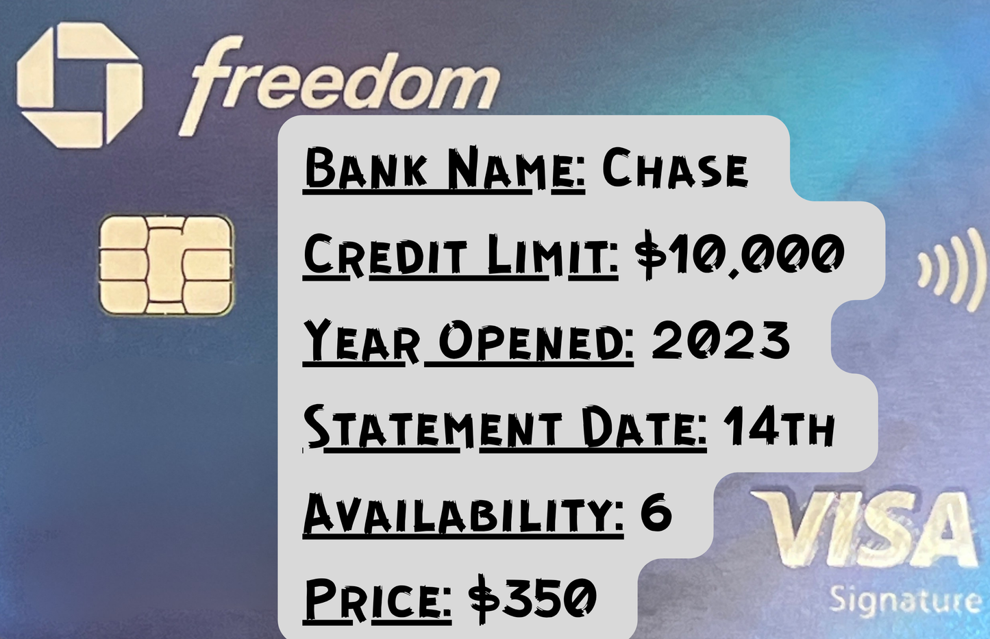Authorized User Credit Boost – Chase Bank (2023, $10,000 Limit, 6-Month Reporting)